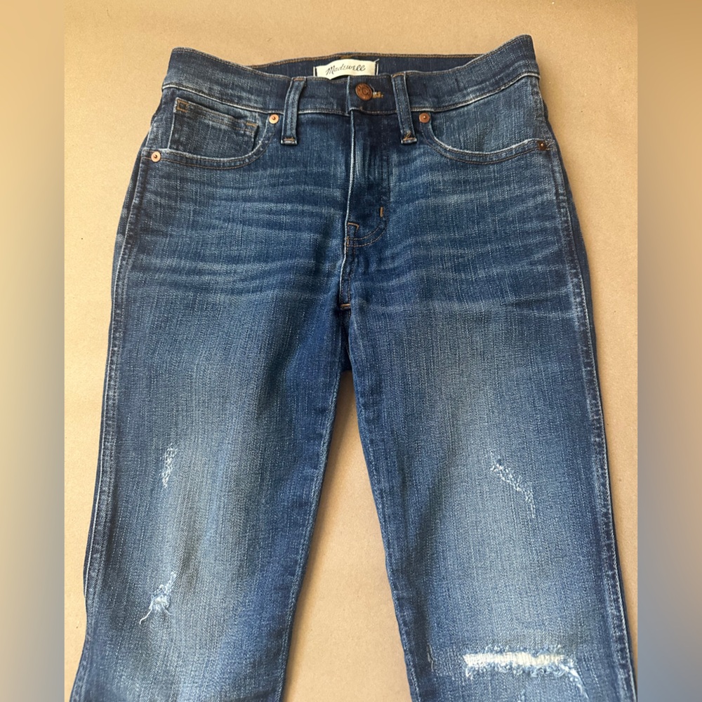 MADEWELL High-Rise Skinny Destructed Hem SIZE 26P US 4P Casuap Everyday Jean - Picture 4 of 7